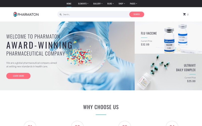 Pharmaton - Läkemedelsbutik flersidig modern HTML-mall Webbplatsmall