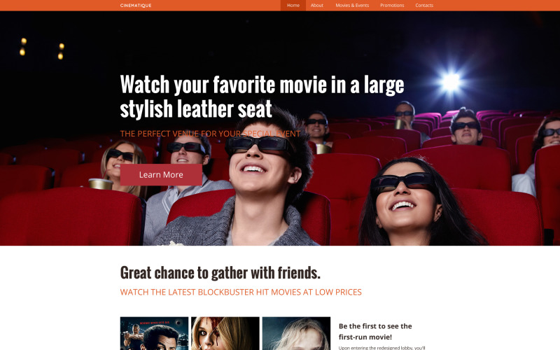 Szablon strony internetowej Cinematique