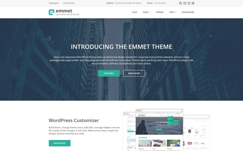 эммет wordpress тема