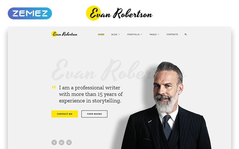 Evan Robertson - Personal Multipage Clean HTML Bootstrap Szablon strony internetowej