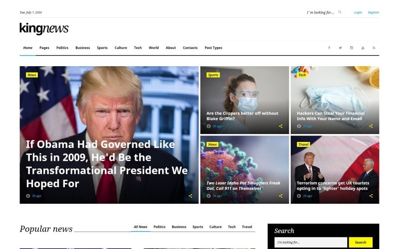 KingNews - Hírportál érzékeny webhelysablon