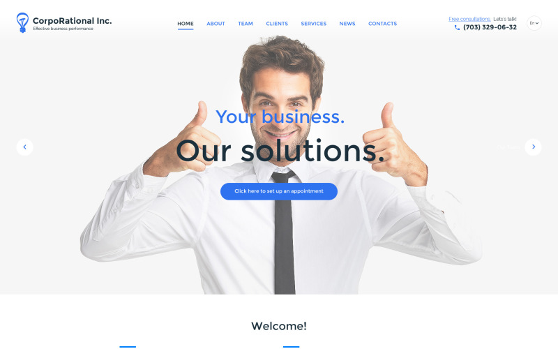 Modello di sito Web di CorpoRational Inc.