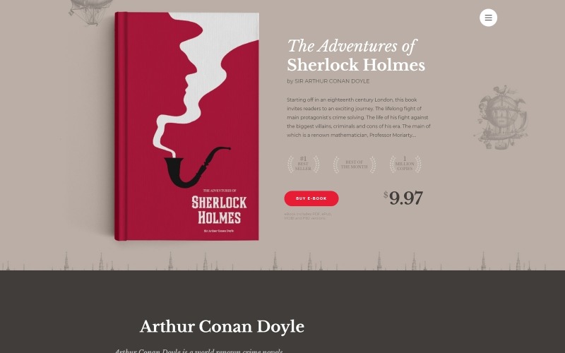 Plantilla de sitio web de eBooks