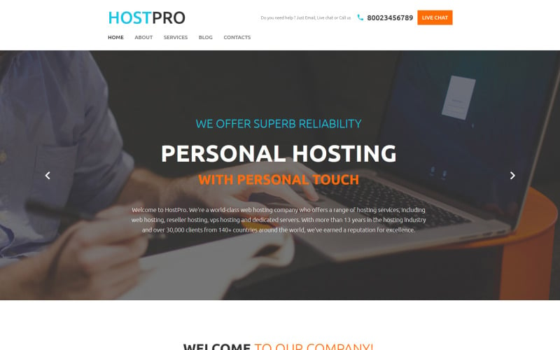 Šablona webových stránek HostPro