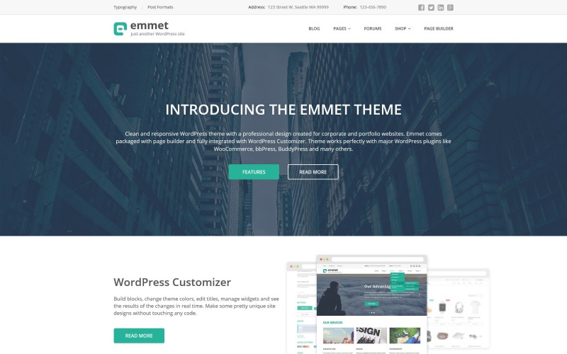 Tema WordPress multifuncional Emmet