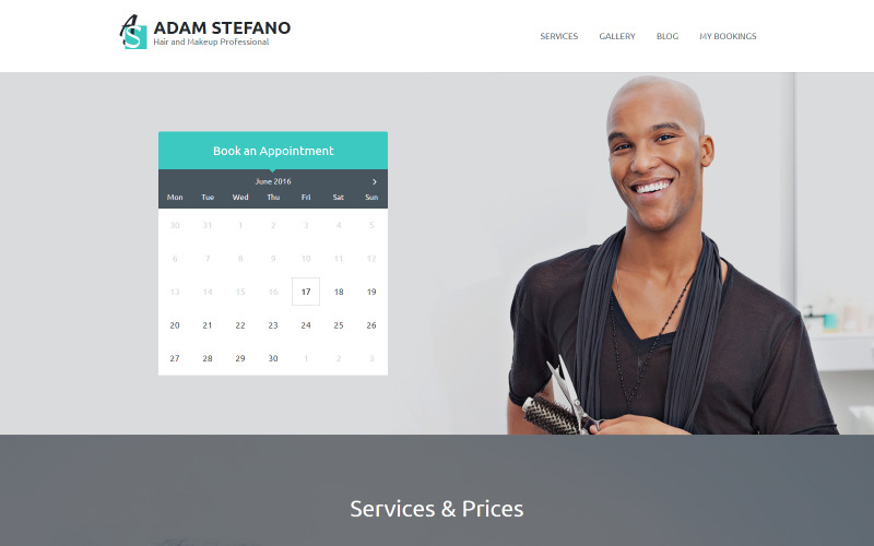 Adam Stefano - Tema WordPress Profissional para Cabelo e Maquiagem