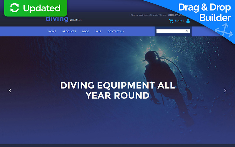дайвинг motocms шаблон электронной коммерции