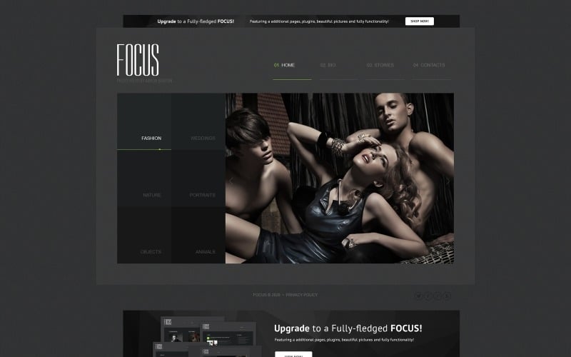 Focus - Photographer Portfolio Free Stylish Joomla Template
