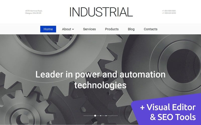 Industrial Manufacturing Moto CMS 3 Template