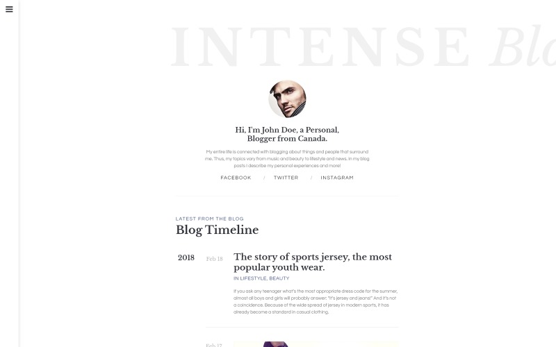 INTENSE Blog Website-sjabloon