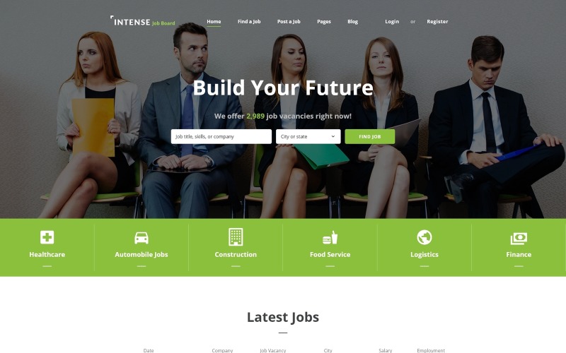 интенсивный шаблон сайта job board