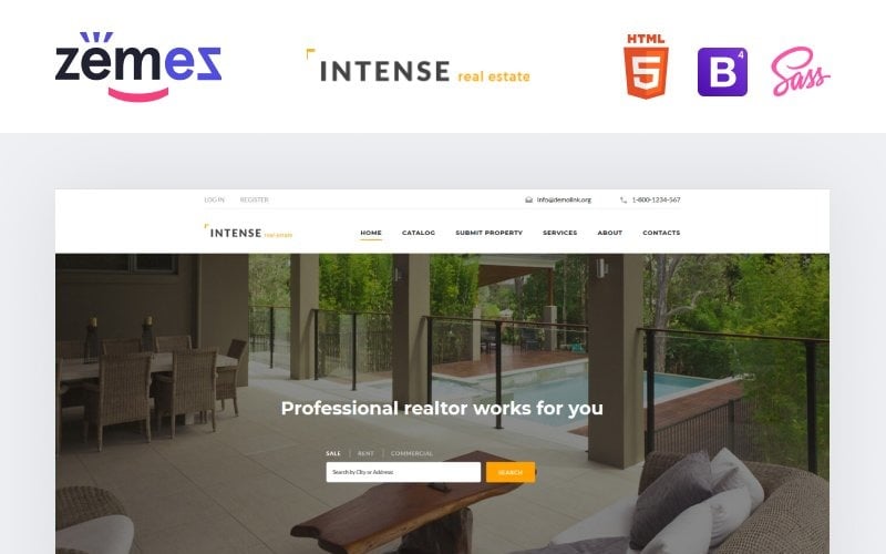 интенсивный шаблон сайта недвижимости