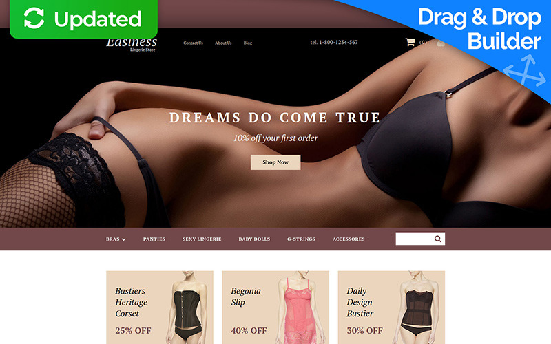шаблон электронной коммерции lingerie motocms