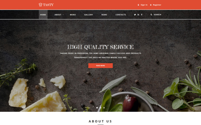 Tasty - Modèle de site Web de café et de restaurant