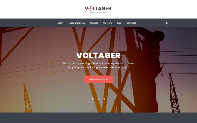 Voltager - Elektrizität & Elektriker Dienstleistungen WordPress Theme