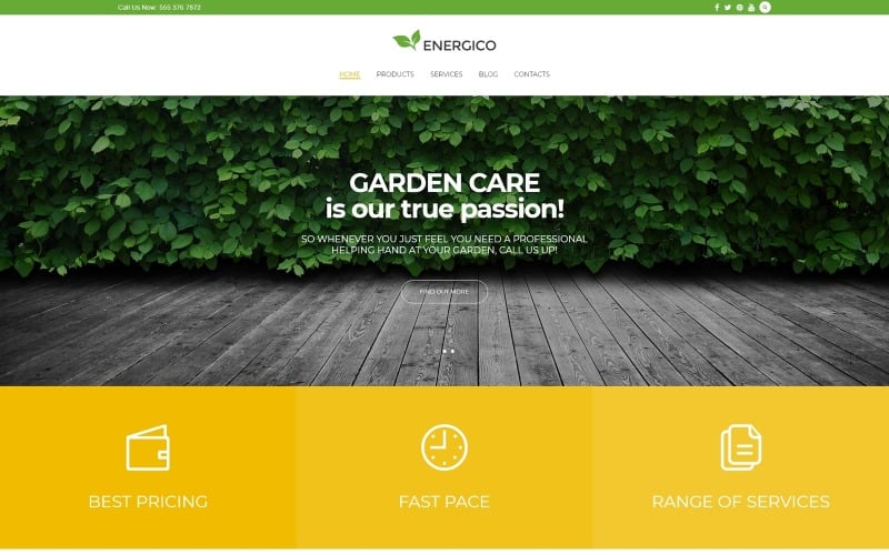 Energico - Tema WordPress responsivo para agricultura y cuidado del jardín