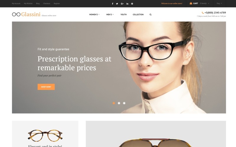 тема glassini magento