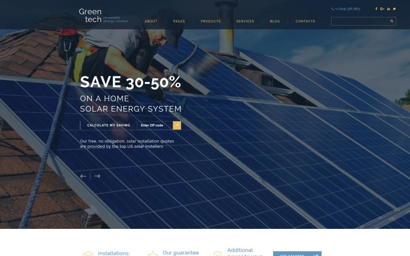 Green Tech Website-sjabloon