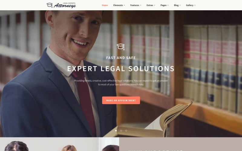 Modelo de site responsivo para firma de advocacia