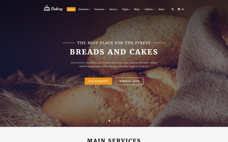 Plantilla de sitio web multipropósito de panadería