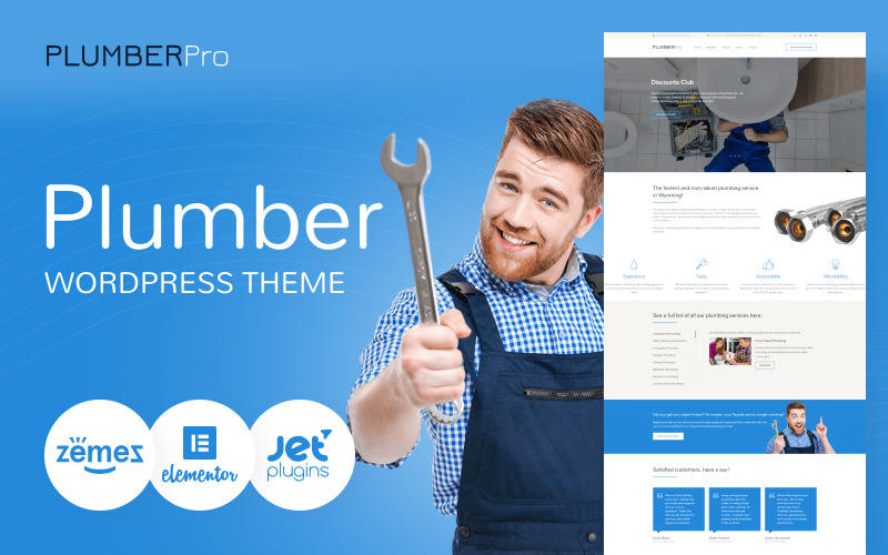 PlumberPro - Tema WordPress confiável e inovador para encanador
