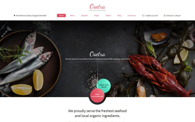 Responsive Website-Vorlage für Meeresfrüchte-Restaurants