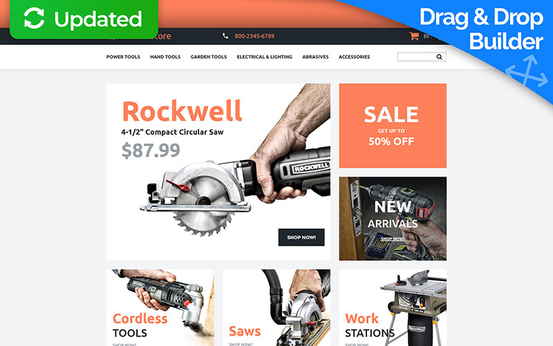 инструменты и оборудование motocms шаблон электронной коммерции