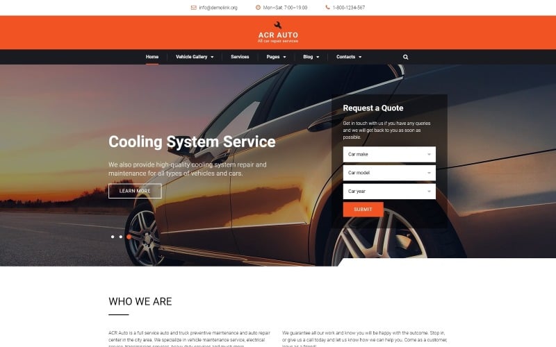 ACR Auto - Autoreparatur Moderne mehrseitige HTML-Website-Vorlage