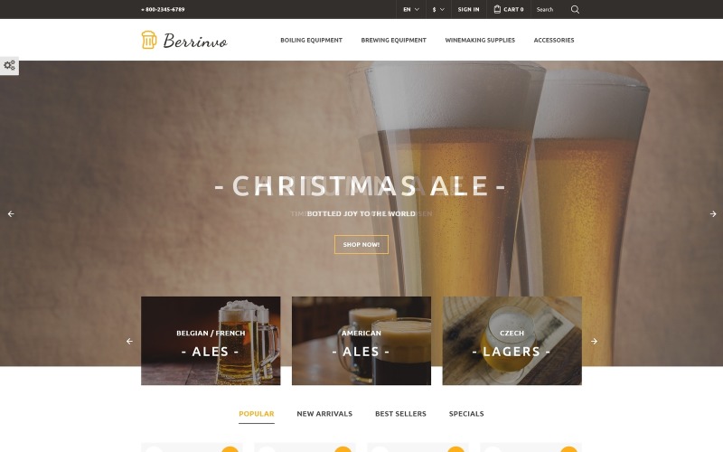Berrinvo - Brewery Responsive PrestaShop Teması