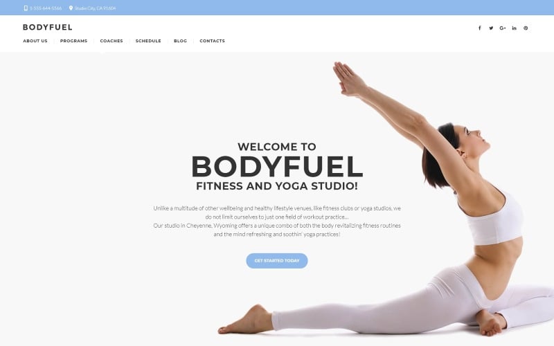 BodyFuel - тема WordPress для фитнеса и йоги