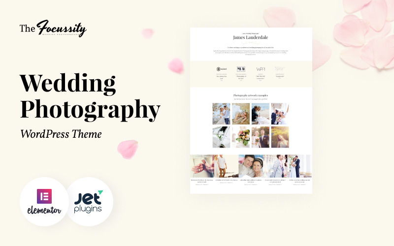 Focussity - svatební fotografie WordPress Theme
