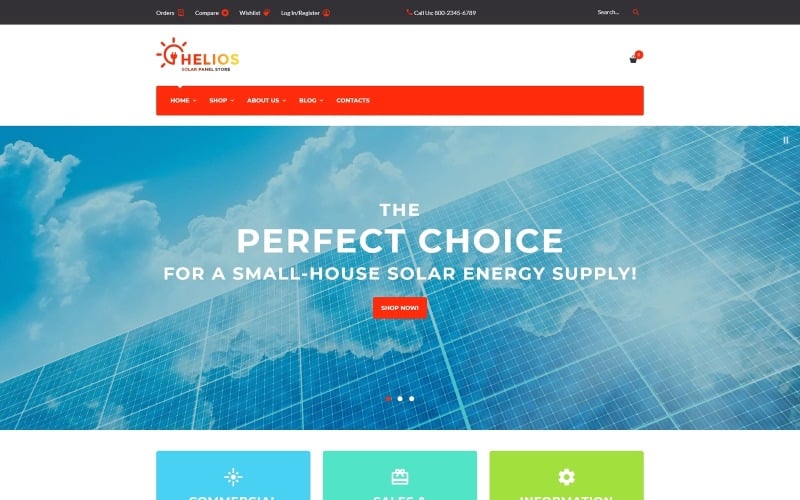 Helios - Solar Panels and Accessories Store WooCommerce Theme