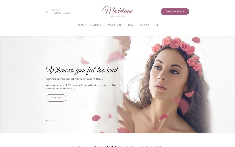 Madeleine - Spa Gezondheid & Huidverzorging WordPress Thema