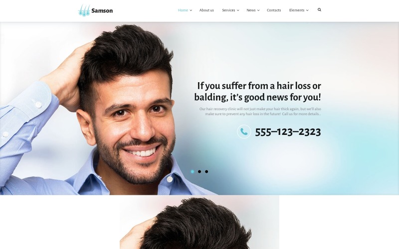 Samson - Motyw WordPress dla Kliniki Odzyskiwania Włosów