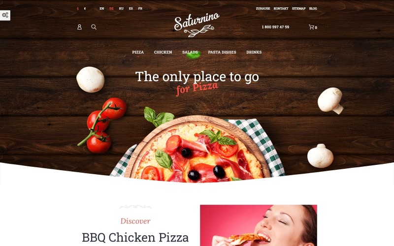 Saturnino - Pizza étterem PrestaShop téma
