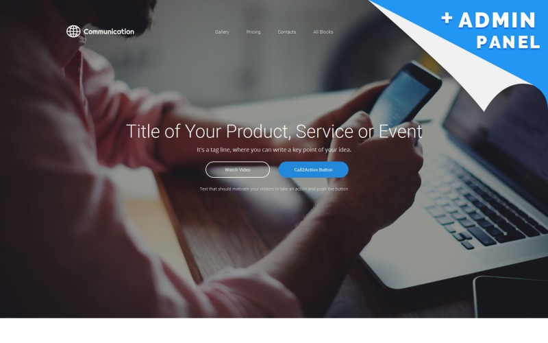 Communications Moto CMS webbplatsmall