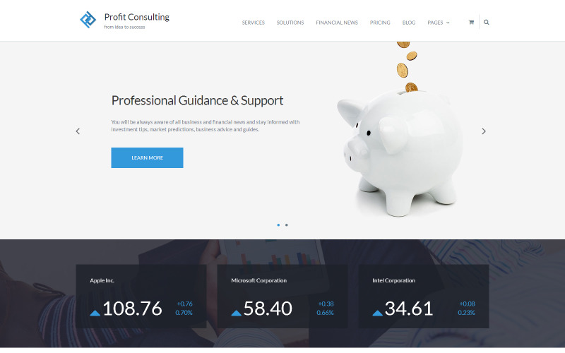 Consultoria de lucro - Tema WordPress de consultor financeiro