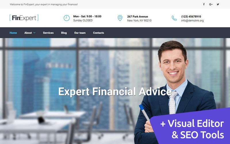 шаблон financial advisors moto cms 3