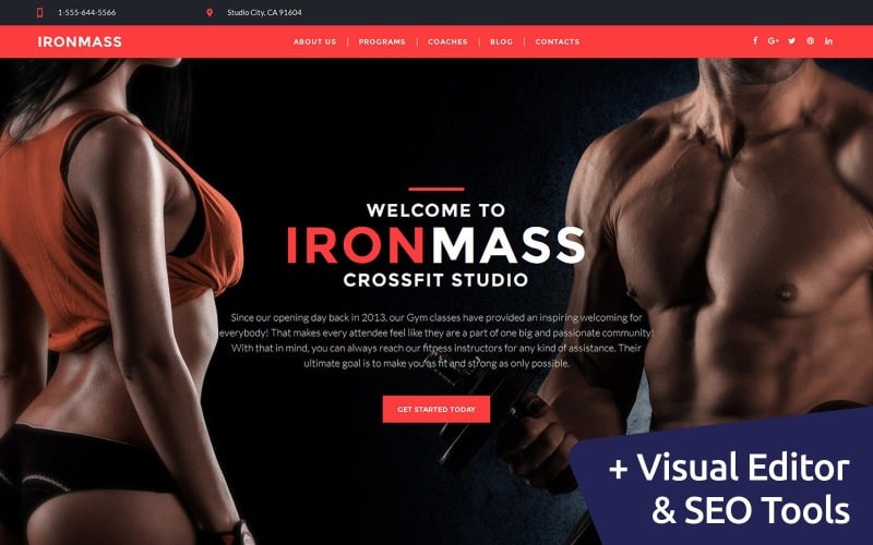 IronMass - Fitness Center Moto CMS 3 Template