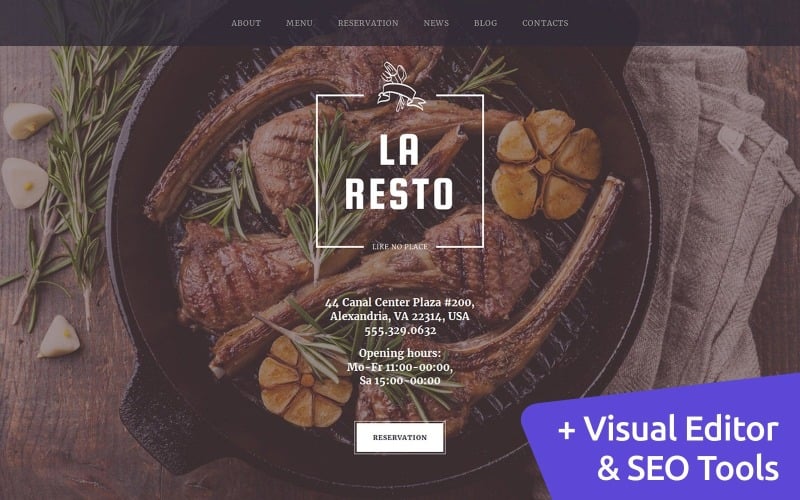 La Resto - Modern Restaurant Moto CMS 3 Template