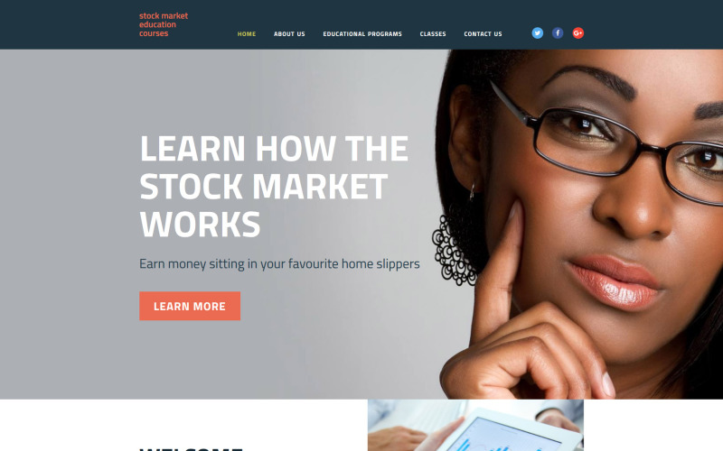 Modello di sito Web reattivo della scuola di business