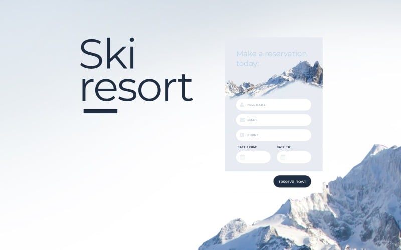 Modelo de página de destino responsiva para esqui