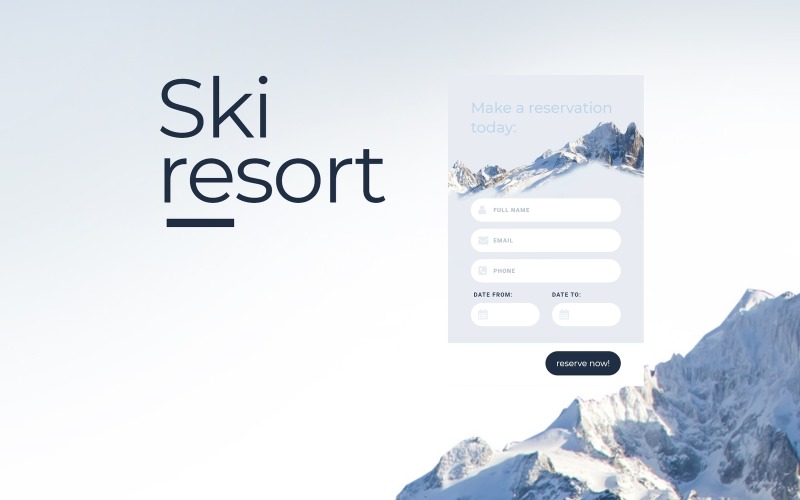 Шаблон адаптивной целевой страницы для катания на лыжах