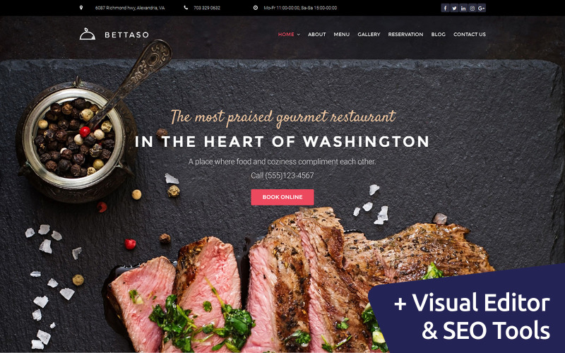 лучший ресторан moto cms 3 шаблон