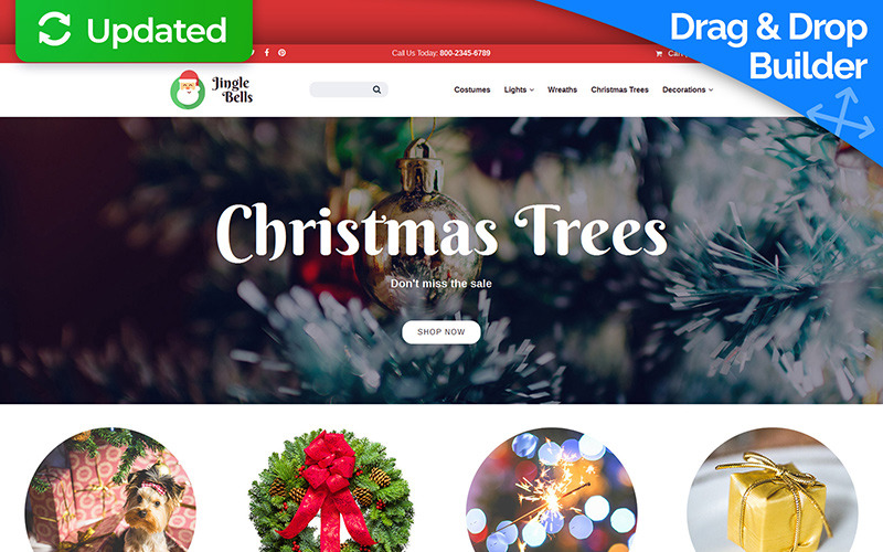 рождественский шаблон электронной коммерции motocms