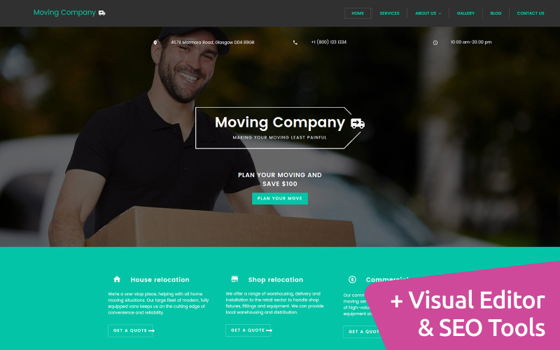 шаблон сайта moving company motocms