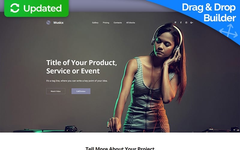 dj адаптивный шаблон целевой страницы