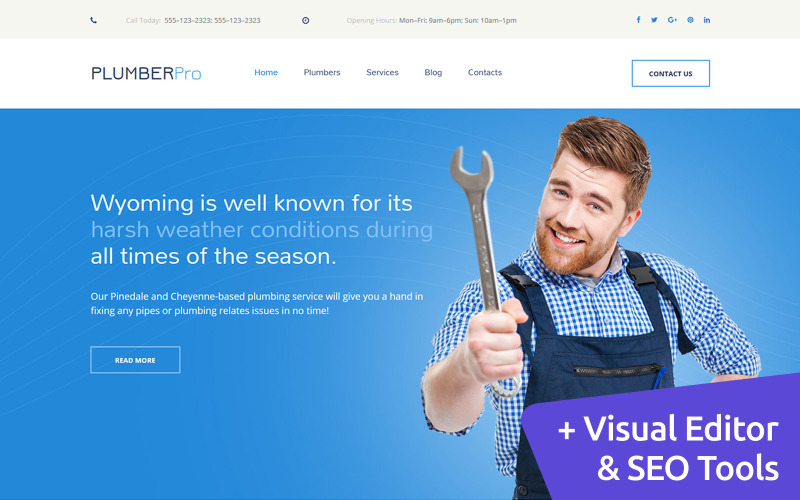 сантехнические услуги moto cms 3 шаблон