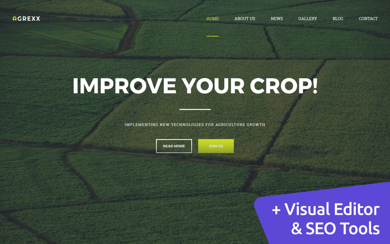 Agrexx - шаблон Moto CMS 3 для органической фермы