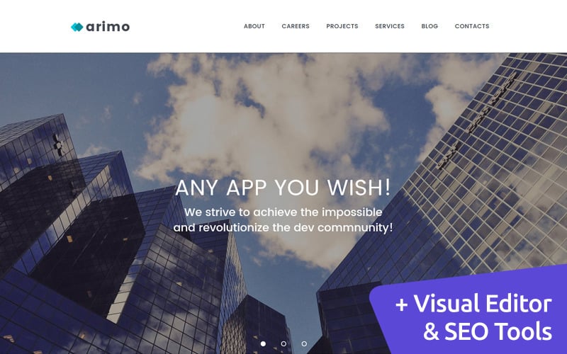 Arimo - softwarová společnost Moto CMS 3 šablona